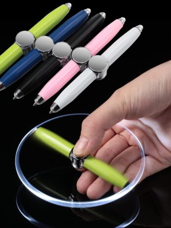 Creative Multi-Function LED Pen Spinning Decompression Gyro Metal Ballpoint Pen Fashion Office School Supplies Writing Pens