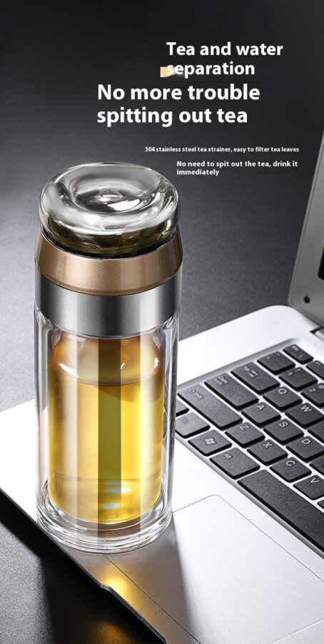 Double Wall Heat-resistant Tea Making Glass Cup - Image 10