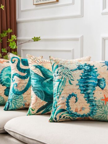 Cushion Covers Sea Turtle Printed Throw Pillow Cases For Home Decor Sofa Chair Seat