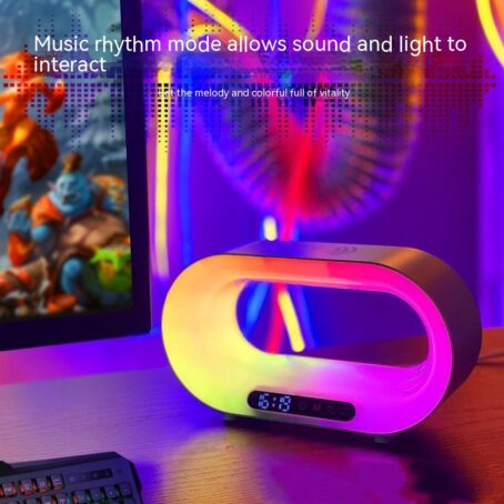 Multi-function 3 In 1 LED Night Light APP Control RGB Atmosphere Desk Lamp Smart Multifunctional Wireless Charger Alarm Clock - Image 4