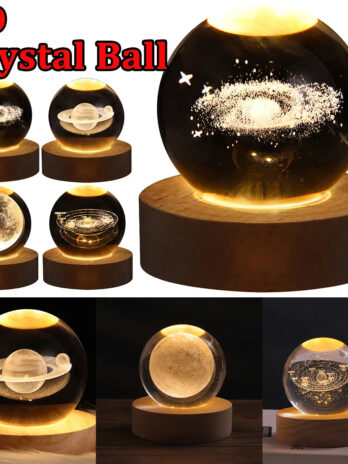 LED Night Light Galaxy Crystal Ball Table Lamp 3D Planet Moon Lamp Bedroom Home Decor For Kids Party Children Birthday Gifts