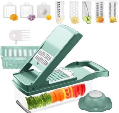 12 In 1 Manual Vegetable Chopper Kitchen Gadgets Food Chopper Onion Cutter Vegetable Slicer - Image 7