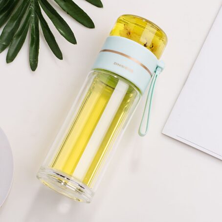 Glass Water Bottle With Tea Infuser Filter Tea Separation Double Wall Glass Bottle Leakproof Water Bottle - Image 8