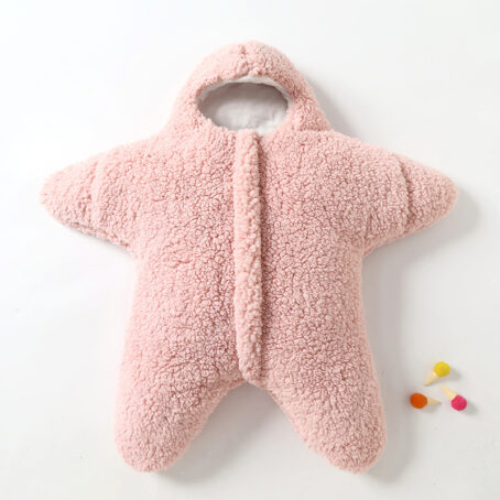 Baby Starfish Lamb Velvet Sleeping Bag Comfortable Newborn Baby Male And Female Baby Outing Winter Quilt Plus Cotton Thickening - Image 7