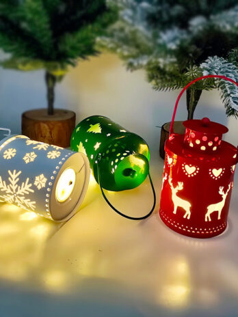 Christmas Candle Lights LED Small Lanterns Wind Lights Electronic Candles Nordic Style Creative Holiday Decoration Decorations