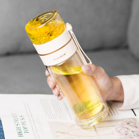 Glass Water Bottle With Tea Infuser Filter Tea Separation Double Wall Glass Bottle Leakproof Water Bottle - Image 3