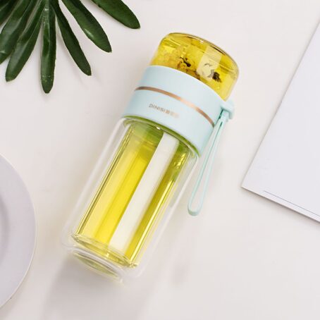 Glass Water Bottle With Tea Infuser Filter Tea Separation Double Wall Glass Bottle Leakproof Water Bottle - Image 7