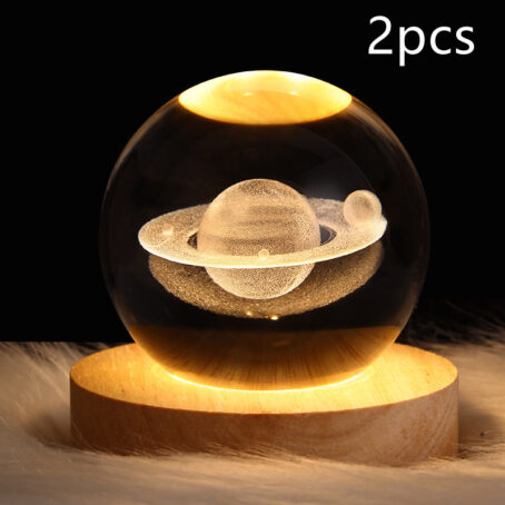 LED Night Light Galaxy Crystal Ball Table Lamp 3D Planet Moon Lamp Bedroom Home Decor For Kids Party Children Birthday Gifts - Image 9