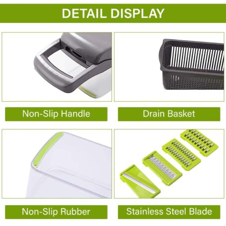 12 In 1 Manual Vegetable Chopper Kitchen Gadgets Food Chopper Onion Cutter Vegetable Slicer - Image 5