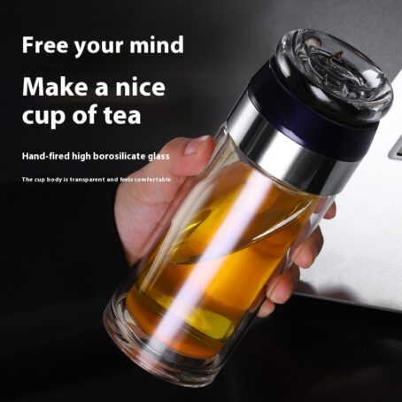 Double Wall Heat-resistant Tea Making Glass Cup - Image 4