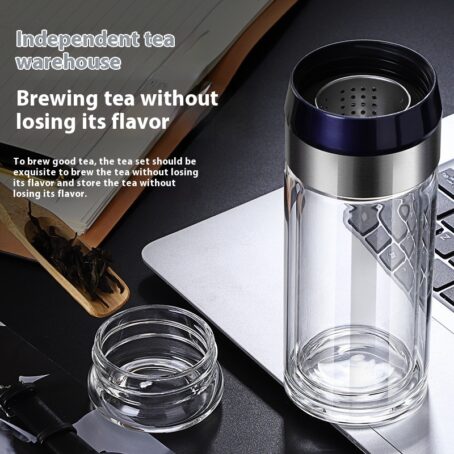 Double Wall Heat-resistant Tea Making Glass Cup - Image 2