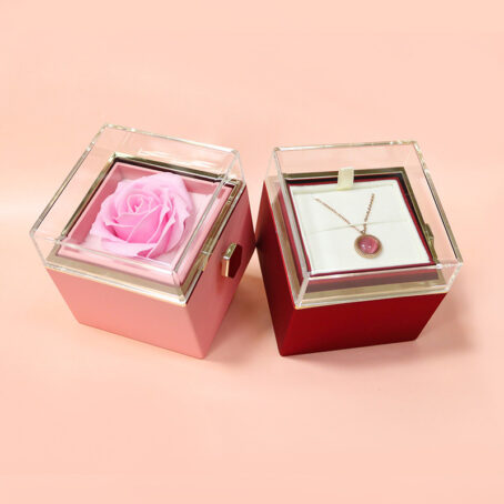 Rotating Soap Flower Rose Gift Box Creative Rotating Rose Jewelry Packaging Box Valentine's Day Gift For Women - Image 6