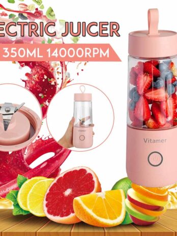 350ml Portable Blender Juicer Electric USB Rechargeable Mixer Smoothie Slushy Cup Juice Blender Bottle USB Charging Kitchen Gadgets