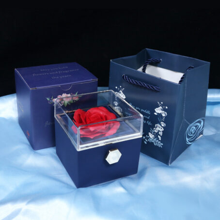 Rotating Soap Flower Rose Gift Box Creative Rotating Rose Jewelry Packaging Box Valentine's Day Gift For Women - Image 10