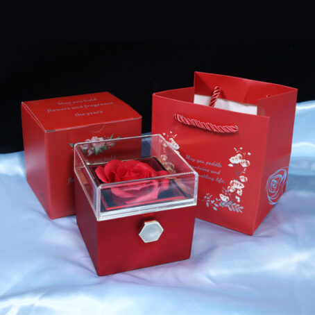 Rotating Soap Flower Rose Gift Box Creative Rotating Rose Jewelry Packaging Box Valentine's Day Gift For Women - Image 9