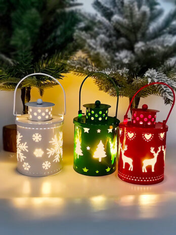 Christmas Candle Lights LED Small Lanterns Wind Lights Electronic Candles Nordic Style Creative Holiday Decoration Decorations