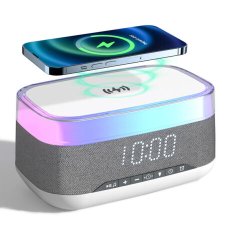 Intelligent Multifunctional Alarm Clock Bluetooth Speaker Wireless Charger Fast Charge Clock Atmosphere Night Light Home Decor - Image 7