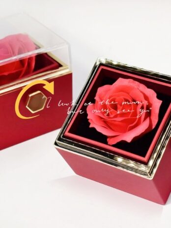 Rotating Soap Flower Rose Gift Box Creative Rotating Rose Jewelry Packaging Box Valentine’s Day Gift For Women