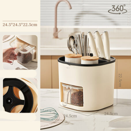 Kitchen Storage Multifunctional Large-capacity Chopstick Spoon Storage Holder Cutlery Knife Fork Kitchen Tools - Image 5